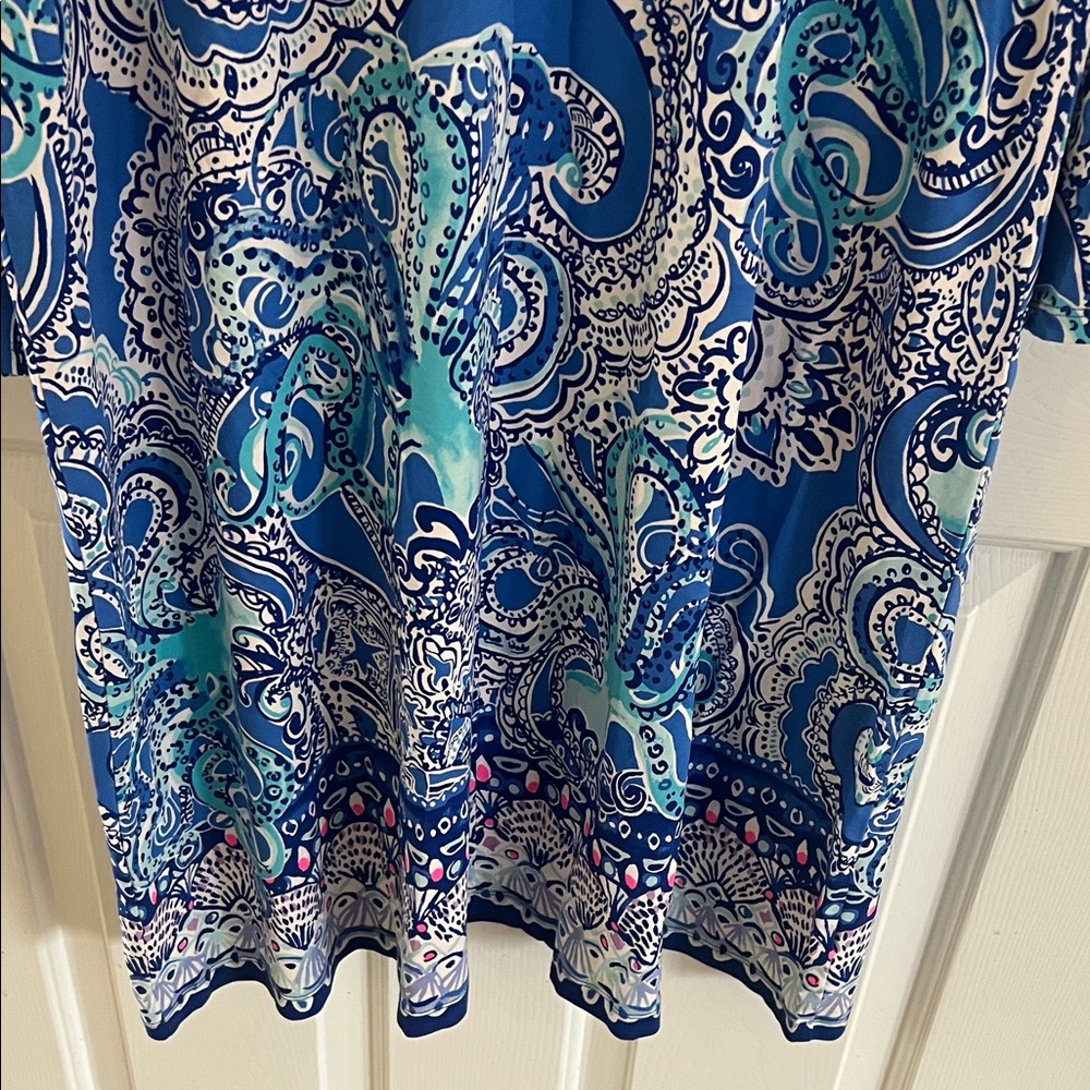 Lilly Pulitzer Ophelia Swing Dress Coastal Blue Legga Octopus Print. XL. - Picture 4 of 8